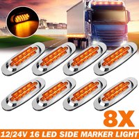 8/4X 16LED 12-24V LED Seitenmarkierungslicht Position Seitenlichter Universal für LKW Anhänger-Bernstein / Weiß / Rot / Blau / Grün