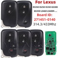 For Lexus ES350 IS250 IS350 GS300 GS350 LS460 LS600h LX570 Smart Remote Car Key Keyless Go Fob 27145-0140 4D Chip 314.3 /433MHz