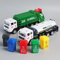 2026 New Simulated Garbage Classification Sanitation Vehicle Inertial Car Open Lid Trash Can Urban Transport Vehicle Model Toys