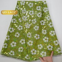 SJD LACE African Velvet Lace Fabrics 2025 High Quality Nigerian French Sequins Net Lace for Women Wedding Party Dresses Sew 4589