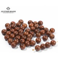 50 Pcs/lot Natural Wooden Bead Golden Silk Sandalwood Round Bead Loose Spacer For Jewelry Making Diy Necklace Bracelet Accessory