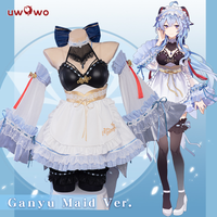 W magazynie UWOWO Ganyu Cosplay pokojówka sukienka gra Genshin Impact Cosplay Ganyu pokojówka kostiumy na Halloween Genshin Fanart strój pokojówki