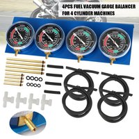 Motorcycle Fuel Carburetor Synchronizer Vacuum Balancer Gauge with Hose For 4 Cylinder Engines Machines Synchronizer Tool