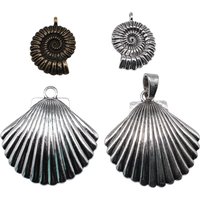 2pcs Big Shell Pendant Oversized Conch Shell Charms For Necklace Making DIY Keyring Making