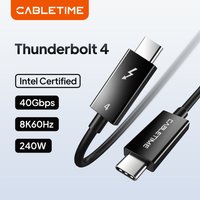 CABLETIME Thunderbolt 4 USB C Cable Type C 8K 60Hz PD100W 40Gbps Compatible USB 4 Cable for Macbook Dell Laptop Intel
