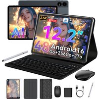 TABWEE T60 Tablet PC With Keyboard, 12.2 inch 2.5K Display, Android 16 Tablet, UP to 36GB +256GB, 10000mAh, 5G WiFi/LTE,BT Mouse