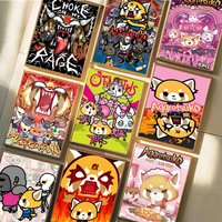 Aggretsuko Anime Rock Poster Art With Prints Home Bedroom Living Room Decoration Gift