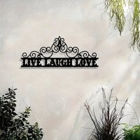 Vintage Metal Wall Sign Retro Live Laugh Love Iron Art Decor for Home Indoor Outdoor
