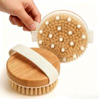 Exfoliating Dry Brush Wet or Dry Body Brush with Natural Bristle Glowing Skin Lymphatic Drainage and Improved Circulation