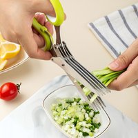 Thickened version Multi-functional Stainless Steel 5 Layer Kitchen Scissors Shredded Chopped Scallion Cutter LaverCutCookingTool