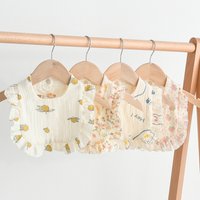 Cotton Gauze Baby Feeding Bibs Summer Soft Petal Baby Printed Drooling Towel Newborn Toddler Baby Burp Cloth Children's Bib