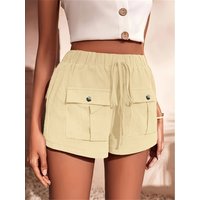 Women's oversized woven solid color summer shorts