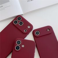 Wine Red Liquid Silicone Phone Case For Samsung S25 S24 S23 S22 Plus Note 20 Ultra S21FE S20FE Solid Color Soft Shockproof Cover