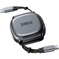 USB C Retractable Charging Cable 4 Fixed Lengths USB 2.0 Type C to C PD 240W Fast Charging 480Mbps Data Transfer Extension Cable