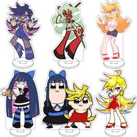 Anime Panty & Stocking with Garterbelt Anarchy Stocking Anarchy Panty Scanty Cos 10CM Acrylic Figure Stand Cute Ornaments Gifts