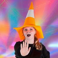 New Roadblock High Hat Foldable Roadblock Ice Cream Bucket Halloween Toilet Cap Cone Hat, Party Hat
