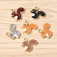 10pcs 13x31mm Cartoon Animal Charms Enamel Squirrel Charms Pendants for Jewelry Making Necklaces Earrings DIY Crafts Accessories