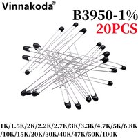 20PCS NTC Thermistor Thermal Resistor MF52A 1K/1.5K/2K/2.2K/2.7K/3K/3.3K/4.7K/5K/6.8K/10K/15K/20K/30K/40K/47K/50K/100K B3950-1%