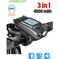 AliExpress NEWBOLER Bike Headlight GPS Speedometer Horn 3 in 1 Multifunctional Rechargeable Bicycle Front Lamp Cycling Computer MTB Bike Accessories
