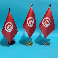 SKY FLAG Office Desk Flag Of Tunisia flag 14x21cm polyester TUN Tunisia flag National Flag Country Banner Desk Ornaments Flags