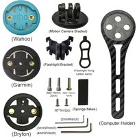 Bicycle Computer Holder Carbon Fiber Road Bike Stopwatch Speedometer Mount Holder Bike Extended Bracket for Garmin Bryton Wahoo