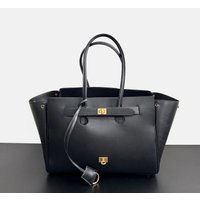 Luxury Large Capacity Wing Bag Black Brand High Quality Leather Casual Silver Gold Lock Tote Bag Trendy Exquisite Shoulder Bag
