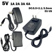 1PCS 5V New AC 100V-240V Converter Adapter DC 5V 1A 2A 3A 4A Power Supply EU US Plug DC 5.5mm x 2.1mm