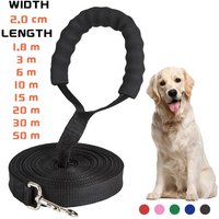 Long Nylon Leash with Comfortable Sponge Handle for Dogs Lanyard Outdoor Training Walk 1.8m 3m 6m 10m 15m 20m 30m 50m Dog Lead