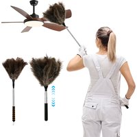 Extendable Ostrich Feather Duster Anti Static Reusable Cleaning Tools Household Furniturer Dust for Cleaning Ceiling Fan