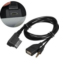 1PC Music MDI AMI MMI Interface Adapter Cable USB for Charging + 3.5mm AUX Audio for Audi A6L A8L A4L A1 A3 Q7 Music Connector