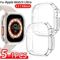 Full Cover Transparent Case for Apple Watch Ultra 49mm Shockproof Flexible Screen Protector Bumper for IWatch Ultra 1 2 3 Cover