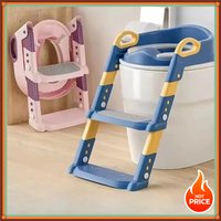 Anti-Slip Kids Toilet Step Stool Multifunctional Foldable Potty Training Ladder for Baby Boys Girls