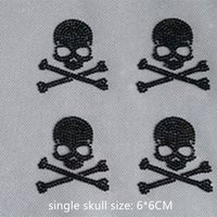 6PC/Lot Skull Iron on Stickers Crystal Transfers Hot Fix Rhinestone Applique Patches for Bags Design Motifs