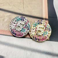 6pcs Classic Double Circle and Five Number Luxury designer logo Metal Shinny Sewing Buttons For Clothing DIY Accessory Handmade