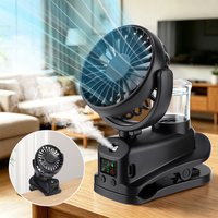 2-in-1 Nano-mist Cooling Fan, 4-speed Humidifier, Clip-on & Standing, 180°/360° Adjustment, USB Charging, Travel Mini Fan