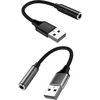 USB To 3.5MM Jack Audio Adapter USB to 3.5mm Headset/Microphone External Stereo Sound For PC Laptops