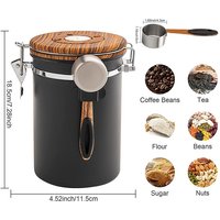 Stainless Steel Airtight Canister – Portable Storage for Coffee Beans, Tea & Powder, Includes Time Label & Measuring Spoon