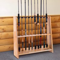 Goture porte-canne à pêche Compact en bois facile à assembler présentoir de canne à pêche stockage de canne à pêche