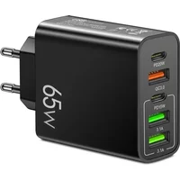 5 in 1 USB C Charger PD 65W Fast Charging Phone Power Adapter For iPhone Samsung Xiaomi Quick Charge EU/US/UK Plug Wall Charger