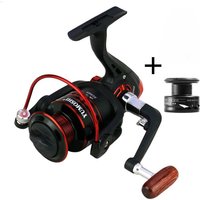 14BB Metal Wire cup Wooden Grip Professional Spinning Fishing Reel 5.2:1 Gear Ratio Sea Bass Fishing Wheel With Spare Spool