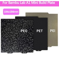 184x184mm For Bambu Lab A1 Mini Build Plate PEO PET Smooth Textured Hotbed Spring Steel Sheet Pei Sheet for Bamboo 3D Printer