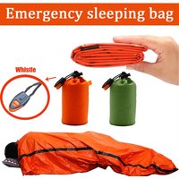 1pc Portable Waterproof Emergency Survival Sleeping Bag Outdoor Edc Camping Gear Thermal Sack First Aid Rescue Kit Mylar Blanket