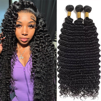 MSMV Deep Wave Human Hair Bundles Curly Hair Weaving 24 26 28 Inch Natural Human Hair 15A Deep Wave Hair 1 2 3 4 5 Bundles