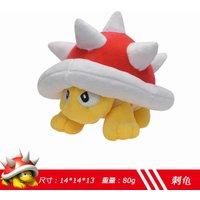 Super Mario Red Spiny Shell Koopa Plush Toy Small Soft Stuffed Game Character with Spiky Back Cute Collectible for Fans