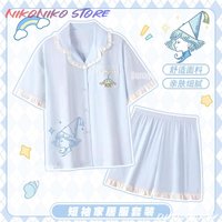 Witch Hat Atelier Coco Qifly Print Pajama Set Women Short Sleeve Anime Cosplay Costume For Halloween Party & Daily Home Wear