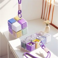 8 Grid Pill Cases Multi Functional Folding Pill Cases Moisture Proof Portable Magnetic Medicine Storage Box With Lanyard