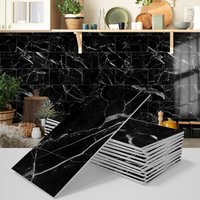 16Pcs 4x8inch 3D Foam Imitation Marble Tiles Stickers Self-adhesive Waterproof Kitchen Bathroom Wall Sticker DIY Home Decor