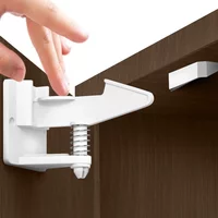 5/10Pcs Adhesive Baby Safety Lock for Drawer Cabinet Door Invisible Buckle Closet Locks Children Protection Baby Security Lock