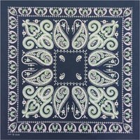 Navy Blue Cashew Cotton Square Bandana Scarf Hip Hop Riding Headband Paisley Gifts For Men Unisex High Quality