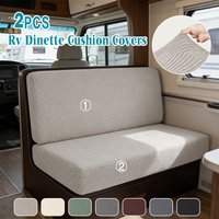 2Pcs Jacquard RV Dinette Cushions Cover Stretch RV Cover Booth Seat Covers RV Cover Camper Car Bench Backrest Seat Cover